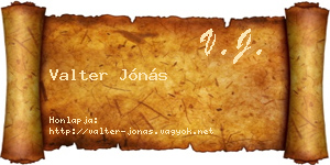 Valter Jónás névjegykártya